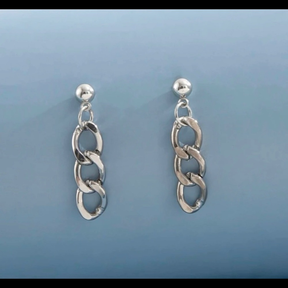 NWT Silver Chain Linked Earrings